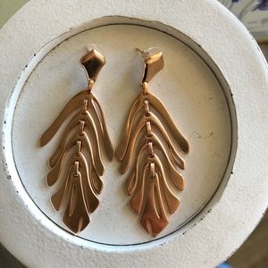 Kendra Scott rose gold feather earrings